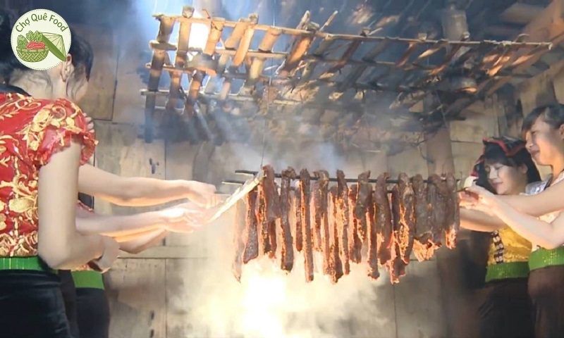 cách làm thịt trâu gác bếp